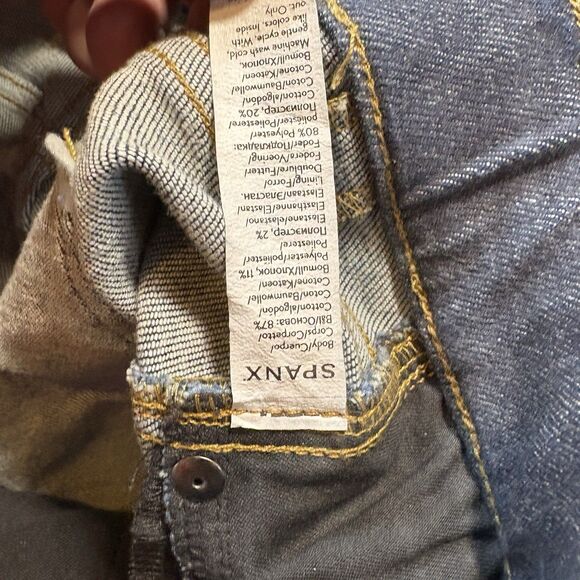 SPANX SPANXshape Original EveryWear Flare Raw Indigo Jeans Size Small Petite - Picture 4 of 7